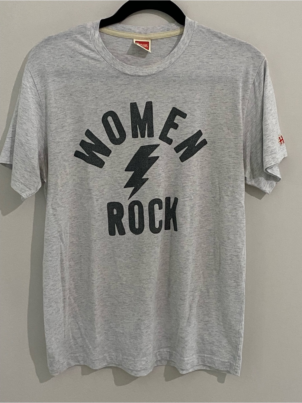 Homage "Women Rock" Retro Graphic Tee - Gray Size M